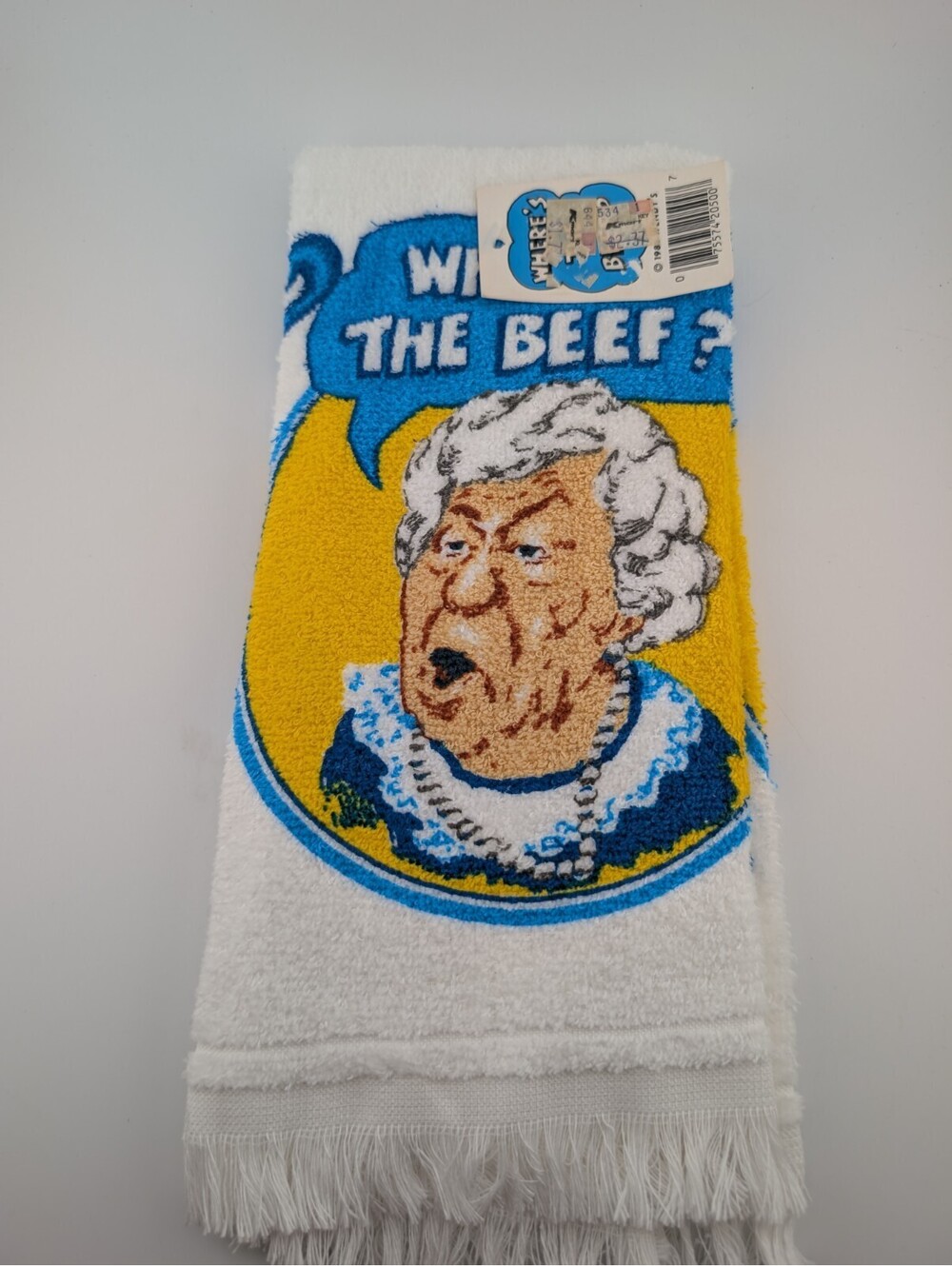 Vintage Where's The Beef Tea Towel Wendy's Promotional "Where's The Beef?"